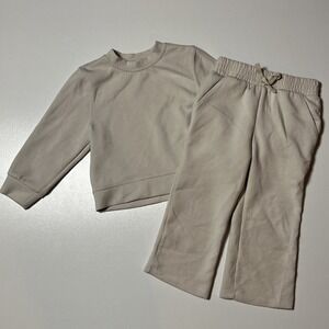 Olivia Kay Modal Blend Sweatsuit Size 4T Beige Soft Sweatshirt & Sweatpants Set